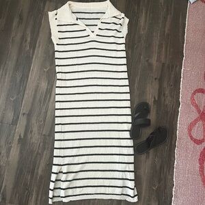 Striped Sleeveless Knit Dress